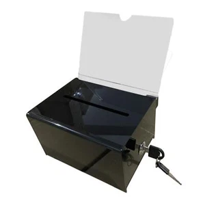 Acrylic Donation Box Clear Lockable Voting Box for Shop Voting Business - Picture 1 of 7