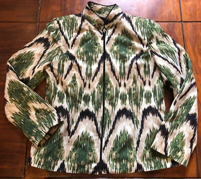 Chaqueta para mujer Preston & York talla 8 verde/marrón/negro/bronceado con cremallera 2 bolsillos forrados Foto 1 de 4