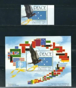Micronesia SC # 142-142a Peace, In Honor Of Those Who Served Desert Shield - Picture 1 of 1