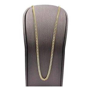 18ct 18K Yellow Gold Italian Curb Link Chain Necklace 11.32 Grams 54cm. New - Picture 1 of 8