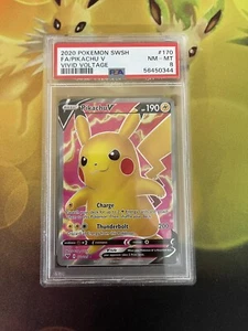 Pokemon - Pikachu V 170/185 Full Art Secret - Lebendige Spannung - PSA 8 NM - Neuwertig - Bild 1 von 2