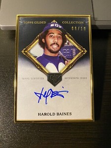 2023 Topps Gilded Harold Baines Hall Of Fame Gold Frame On Card Auto 9/10 - Onyx