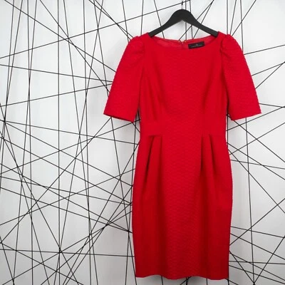 Vestido ceñido al cuerpo romántico rojo manga corta CAROLINA HERRERA para mujer talla 4/S Foto 1 de 4