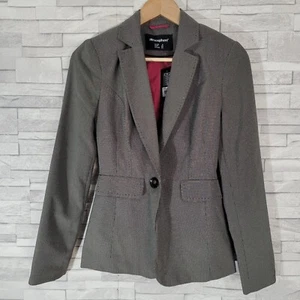Ladies ATMOSPHERE Blazer Jacket Black White Geometric Smart Size 6 UK BNWT - Picture 1 of 10