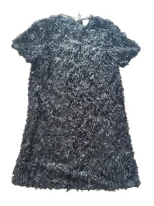 ZARA Dress Girls 13-14 Sequins Black Knee Length ShortSleeves Formal Party NWT - Picture 1 of 12
