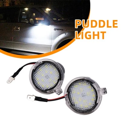 White LED Puddle Lights Fits For Ford Taurus Edge Flex F150 Side Mirror Lights Foto 1 de 4