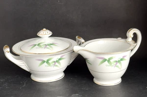 Creamer & Sugar Bowl Harmony House China Mandarin Pattern Gold Trim 50s Japan - Picture 1 of 21