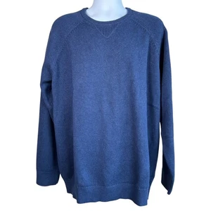 LL Bean Mens Wicked Soft Cotton Cashmere Crewneck Sweater Blue Size XL Tall - Picture 1 of 6