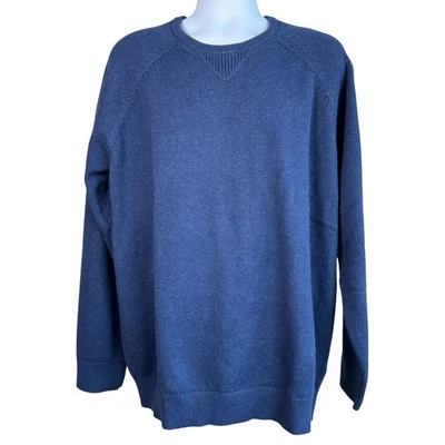 LL Bean Mens Wicked Soft Cotton Cashmere Crewneck Sweater Blue Size XL Tall - Image 1 of 4