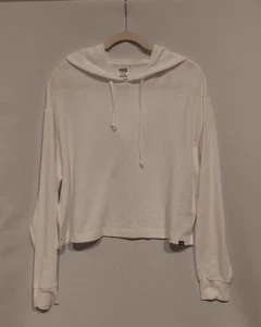Victoria's Secret PINK Womens White Mesh Pullover Hooded Top Size Medium NWOT - Picture 1 of 11