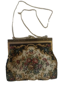 Arazzo floreale piccolo borsello catena oro borsa da sera a scatto nero 7,5 x 6,5'' - Foto 1 di 3