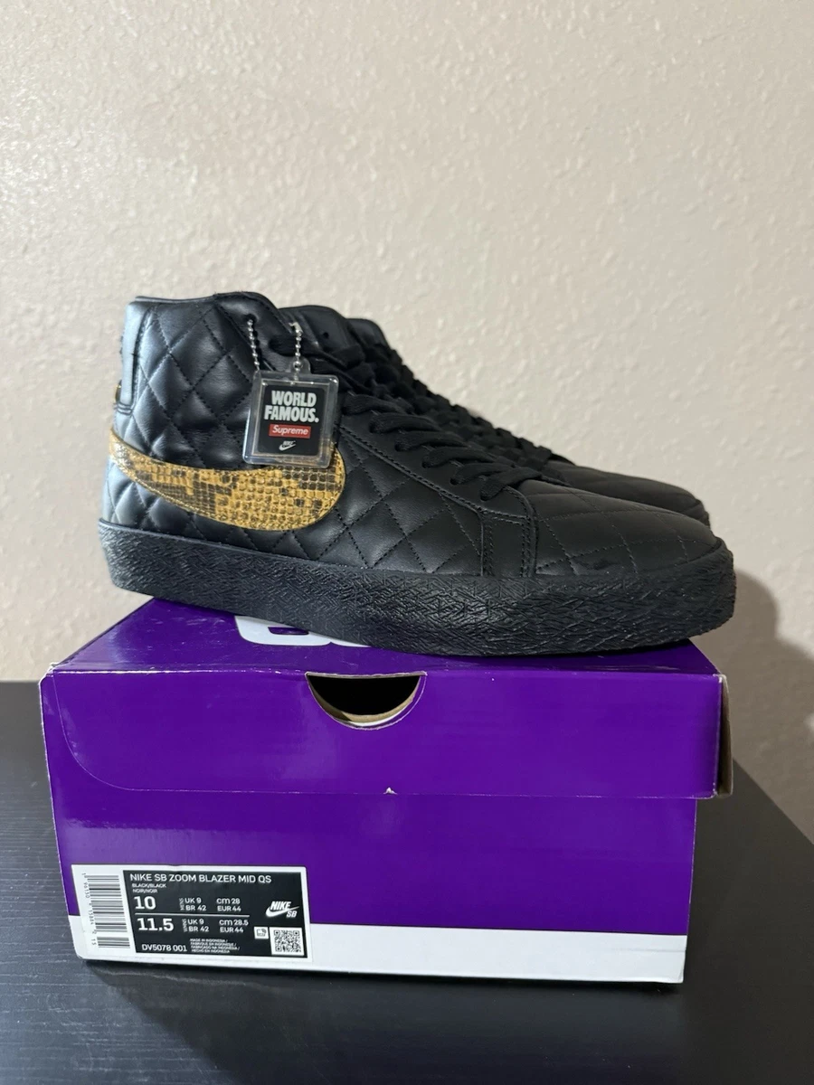 Nike Supreme x Zoom Blazer QS SB Mid Black Snakeskin | eBay