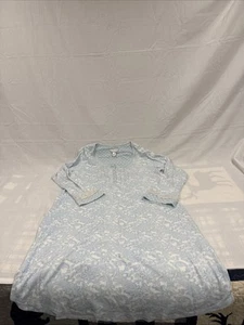 Miss Elaine Nachthemd blau-weiß Paisley Langarm Größe Small Granny Core - Bild 1 von 20