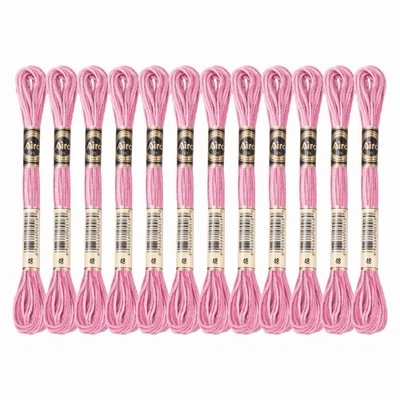 12 Skeins Embroidery Floss, Polyester Embroidery Threads Pink - Image 1 of 4