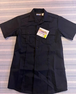 Camisa Azul Manga Corta Mezcla Algodón | 8713X | Azul Marino Oscuro Foto 1 de 4