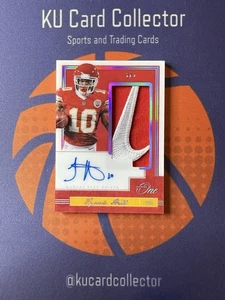 2018 Panini One #138 Tyreek Hill Chiefs GU Nike Brand Logo Patch AUTO /5 - Picture 1 of 2