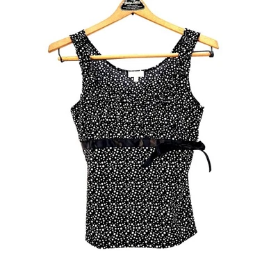 Charlottes Russe de lunares femeninos vintage y2k sin mangas lazo cintura mediana Foto 1 de 4