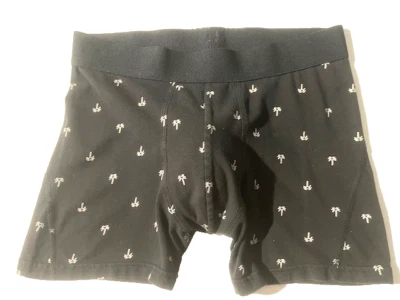 Calzoncillos boxer de algodón con estampado de palmeras negras de colección H&M para hombre talla M bolsa frontal Foto 1 de 4