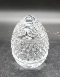 Made In France Cut Crystal Molded Design Glass Egg Shaped Paperweight 3.5” Heavy - Picture 1 of 10