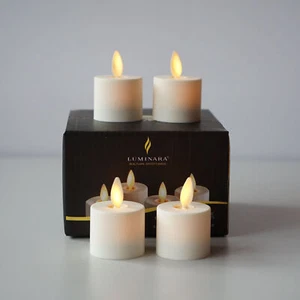Luminara Moving Wick Led Battery Tea Lights Candle with Remote for Wedding 4pcs - Picture 1 of 11
