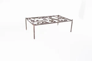 Maison Jansen Style Vintage French Iron and Glass Top Coffee Table - Picture 1 of 12