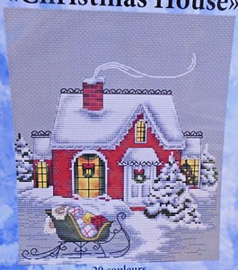 Christmas House Sleigh Victorian Ekaterina Chaykovskaya Cross Stitch Pattern - Picture 1 of 2