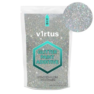 v1rtus 500g Diamond Silver + Holographic Glitter for Emulsion Paint Walls - Foto 1 di 3