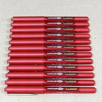 12 x Uni-ball Eye Pigment Ink Roller Ball Pen Red 0.38mm Ultra Micro UB-150 - image 1 of 4