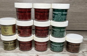 12 Stück Präge Glitzer "Lametta" - Konvolut - Gold, Rot, Grün, Cooper - Bild 1 von 12