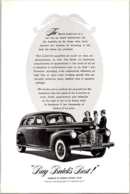 PRINT AD 1941 Buick Limited Buy Buick's Best 6.5 x 10 - Image 1 of 3