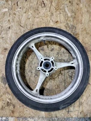 2006 2007 SUZUKI GSXR 600 GSXR 750 05-08 GSXR 1000 OEM FRONT WHEEL W/TIRE BENT - Image 1 of 4