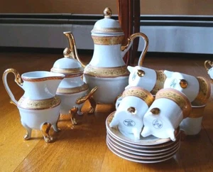 Minature Coffee set Lusterware Venezia Gold Collection Set Of 17 - Picture 1 of 4