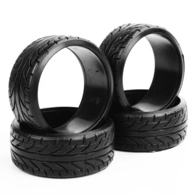 4Pcs For RC HSP HPI Racing Model Car 1:10 Scale Flat Drift On- Road Tires Set - Image 1 of 4