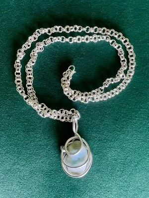 Красивый ремесленник ручной работы натуральный небесно-голубой ларимар кабошон подвеска ожерелье 24» - Изображение 1 из 3