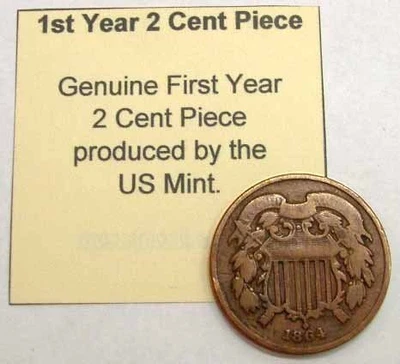 First Year 2 Cent Piece - Image 1 of 3