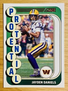 2024 SCORE Jayden Daniels Potential Rookie RC #3 Washington Commanders - Picture 1 of 2