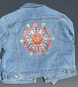 DISNEY Encanto Movie Theme Denim Jacket Kids Size M (7-8) Back Design - Picture 1 of 3