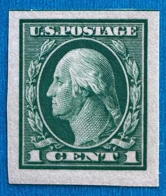 US Stamp Scott 481 1916 1c Washington imperf M/VVLH Large margins - Image 1 of 3