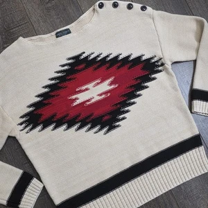 Vintage Lauren Jeans Co Ralph Lauren Aztekenpullover Damen Petite Large Southwestern - Bild 1 von 12