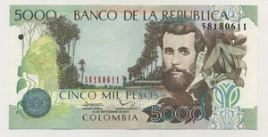 Kolumbien 5000 Pesos 10-9-2013 Pick 452.o UNC Banknote Stempelglanz - Bild 1 von 2