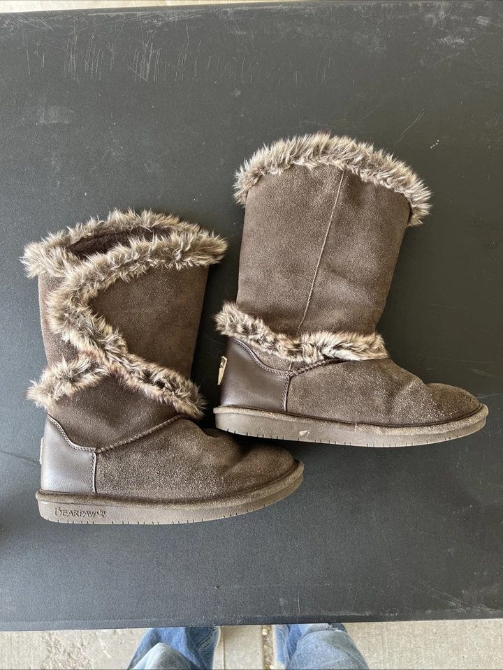 BearPaw Mujer Talla 10 U S Nuevo Terri Vaca Gamuza Marrón Botas Cálidas Forro de Lana  Foto 1 de 4