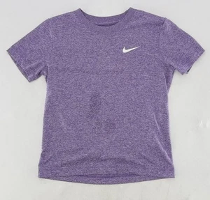 Nike DRI-FIT Girl’s Heathered Purple T-shirt Size Small, Flaw See Photos - Picture 1 of 6
