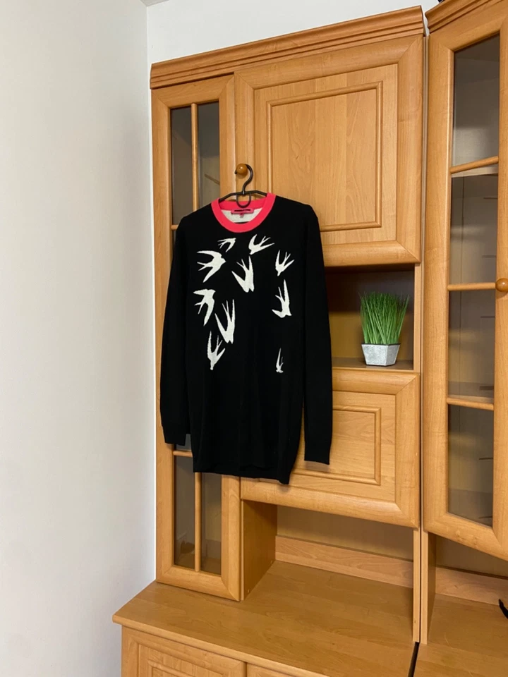 Suéter Alexander McQueen para mujer negro/rosa manga larga poliéster/lana talla M Foto 1 de 4