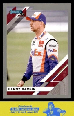 2020 Panini Donruss NASCAR Silver Denny Hamlin    #35 FedEx - Image 1 of 2