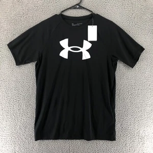Under Armour Loose Fit Black Printed Short Sleeve Shirt Boys Youth Size XL - Picture 1 of 8