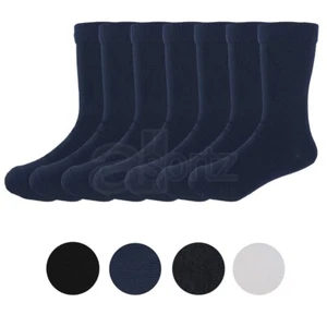 7 Pairs Plain School Socks ex M S Cotton Rich Boys Girls Childrens New UK Size - Picture 1 of 16