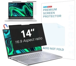 FILMEXT Magnetic Removable Privacy Screen Shield for 14" Laptop 16:9 Widedisplay - Picture 1 of 8