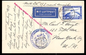 Zeppelin 1929, 1. Viaje a América/demolición, DR 423 en tarjeta fotográfica 15.5.29, ganador 26 A - Imagen 1 de 2