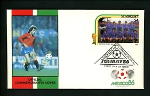 Postal History St. Vincent FDC #950 World Cup Soccer Mexico Spain FIFA 1986 - Picture 1 of 2