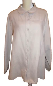 Studio Works Shirt Womens Sz 3X Tan Shirt Button Brushed Polyester Ultra Suede - Picture 1 of 10